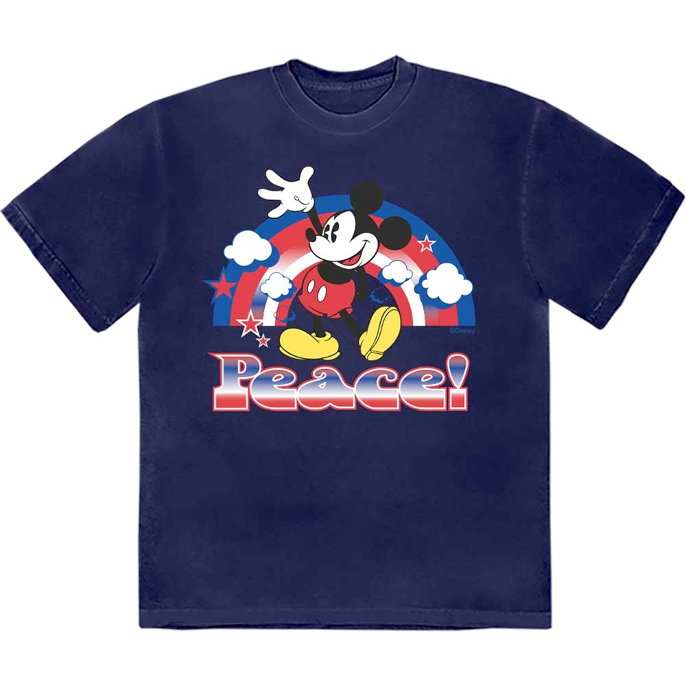 Disney Mickey Mouse - Peace Tshirt Homme - Bleu